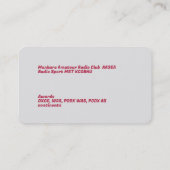 Carte De Visite Radio amateur (Dos)