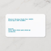 Carte De Visite Radio amateur (Dos)