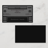 Carte de visite radio rétro, gris (Devant / Derrière)