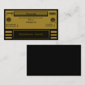 Carte de visite radio rétro, Or (Devant / Derrière)