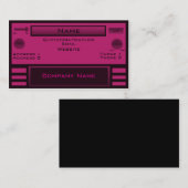 Carte de visite radio rétro, rose (Devant / Derrière)