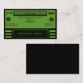 Carte de visite radio rétro, vert (Devant / Derrière)