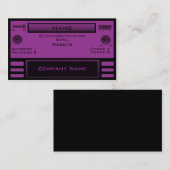 Carte de visite radio rétro, violet (Devant / Derrière)