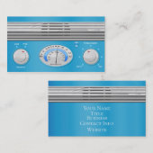 Carte De Visite Radio Vintage bleu (Devant / Derrière)