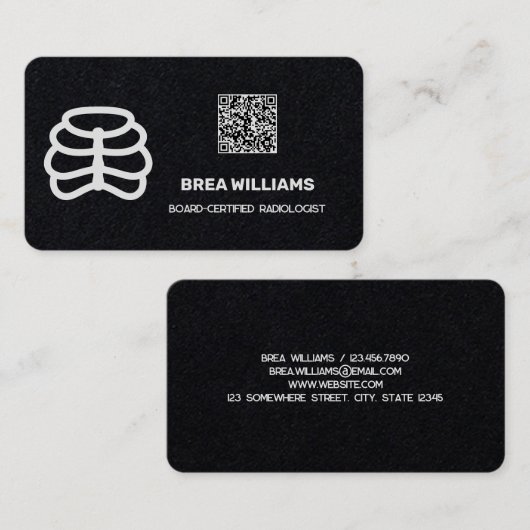 Carte De Visite Radiologiste personnalisé QR (Devant / Derrière)