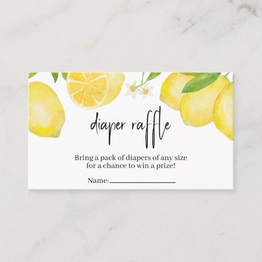 Carte De Visite Raffin de Baby shower citron (Devant)