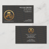 Carte De Visite Raffiner l'exquise texture d'or Chauffeur (Devant / Derrière)