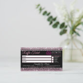 Carte De Visite Raffle-Ticket Glitz magasin de bijoux rose (Debout devant)
