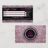 Carte De Visite Raffle-Ticket Glitz magasin de bijoux rose (Devant / Derrière)
