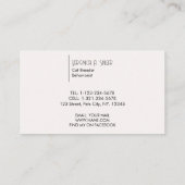 Carte De Visite Ragdoll Breeder Behavioriste QR Code Cat (Dos)