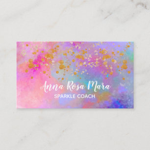 Carte De Visite *~* Rainbow Abstrait Gold Sparkle Parties scintill