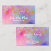Carte De Visite *~* Rainbow Abstrait Gold Sparkle Parties scintill (Devant / Derrière)