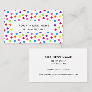 Carte De Visite Rainbow Bright Pois Confetti Motif