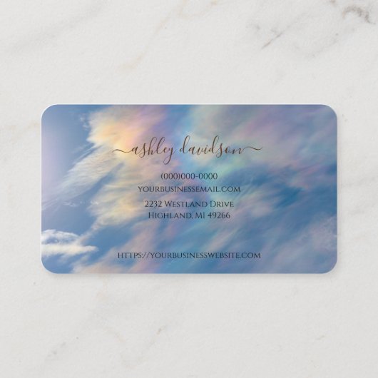 Carte de visite Rainbow Clouds (Dos)