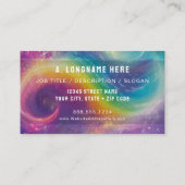 Carte De Visite Rainbow Cosmic Galaxy Artisan Company Logo  (Dos)
