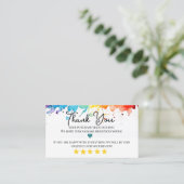 Carte De Visite Rainbow couleurs business merci fait maison (Debout devant)