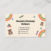 Carte De Visite Rainbow, Crayon & Teddy Bear - Child Care (Devant)