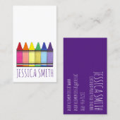 Carte De Visite Rainbow Crayons Artist Art Teacher Pride Éducation (Devant / Derrière)