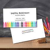 Carte De Visite Rainbow Crayons Préscolaire Enseignant élémentaire