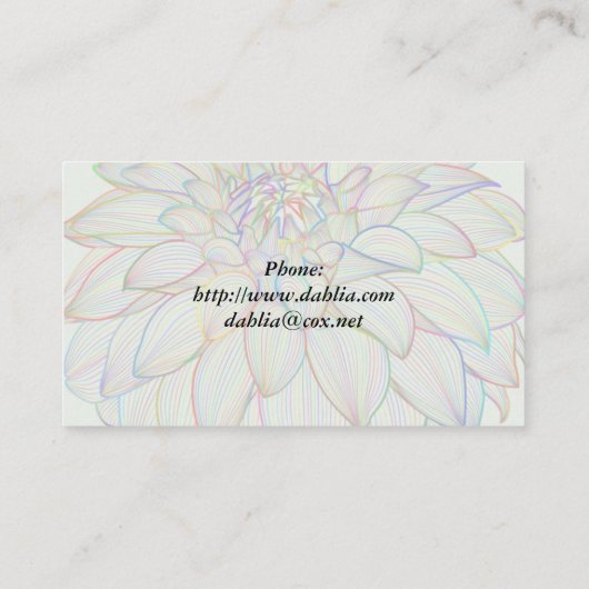 Carte de visite Rainbow Dahlia (Dos)