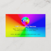 Carte De Visite Rainbow Disk LGBT Counseling Services (Devant)