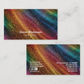 Carte De Visite Rainbow Faux Iridescente Opal Faux Parties scintil (Devant / Derrière)
