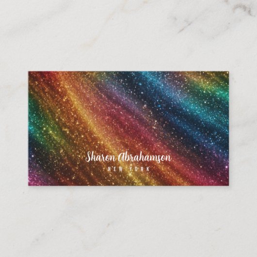 Carte De Visite Rainbow Faux Iridescente Opal Faux Parties scintil (Devant)