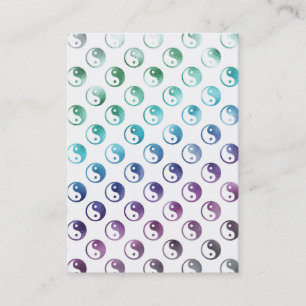 Carte De Visite Rainbow Faux Metallic Yin Yang Taoism Balance Tao
