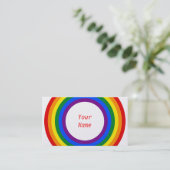 Carte De Visite RAINBOW FLAG BUTTON + your sign or text (Debout devant)