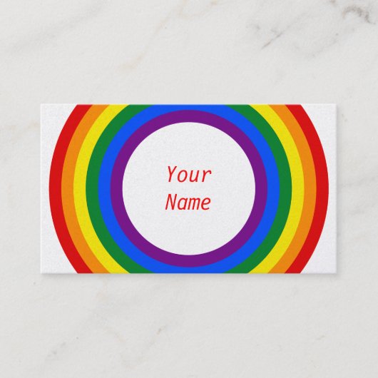 Carte De Visite RAINBOW FLAG BUTTON + your sign or text (Devant)