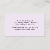 Carte De Visite Rainbow Glitter Bread Logo Bakery (Dos)