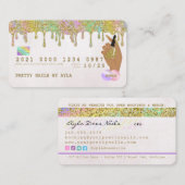 Carte De Visite Rainbow Gold Parties scintillant Drift Nail Techni (Devant / Derrière)