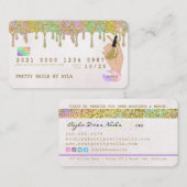 Carte De Visite Rainbow Gold Parties scintillant Drift Nail Techni (Devant / Derrière)