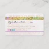 Carte De Visite Rainbow Gold Parties scintillant Drift Nail Techni (Dos)