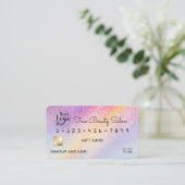 Carte De Visite Rainbow Holograph Parties scintillant Ombre crédit (Debout devant)