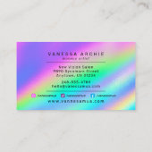 Carte De Visite Rainbow Holographic Foil Beauty Service (Dos)