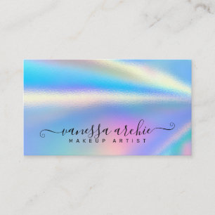 Carte De Visite Rainbow Holographic Foil Beauty Service Entreprise