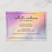 Carte De Visite Rainbow Holographic Parties scintillant Ombre Lash (Devant)