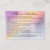 Carte De Visite Rainbow Holographic Parties scintillant Ombre Lash (Dos)