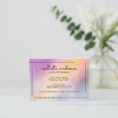 Carte De Visite Rainbow Holographic Parties scintillant Ombre Lash (Debout devant)