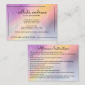 Carte De Visite Rainbow Holographic Parties scintillant Ombre Lash (Devant / Derrière)