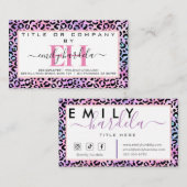 Carte De Visite Rainbow Leopard médias sociaux  (Devant / Derrière)