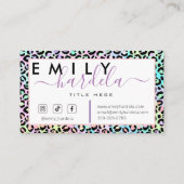 Carte De Visite Rainbow Leopard médias sociaux (Dos)