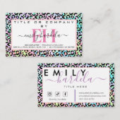 Carte De Visite Rainbow Leopard médias sociaux (Devant / Derrière)