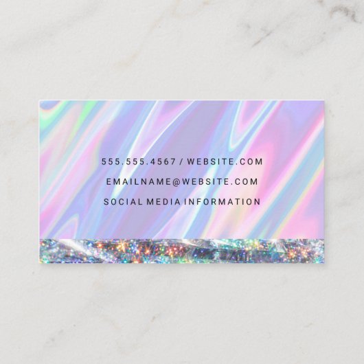 Carte De Visite Rainbow Liquid | Parties scintillant | Code QR (Dos)