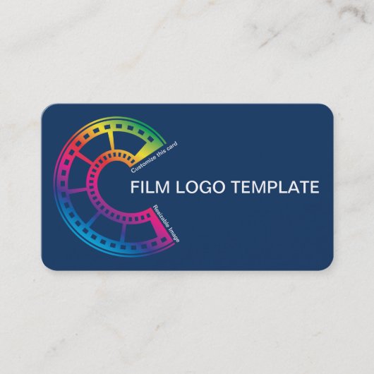 Carte De Visite Rainbow Logo Simple Media Film Strip (Devant)