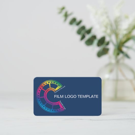 Carte De Visite Rainbow Logo Simple Media Film Strip (Debout devant)