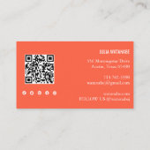 Carte De Visite Rainbow Minimale Stripes QR Code Social Media (Dos)