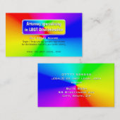 Carte De Visite Rainbow Nameplate LGBT Attorney Law Services (Devant / Derrière)