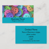 Carte De Visite Rainbow of Colorful Happy Faces (Devant / Derrière)